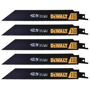 Lâmina de Serra Sabre 8" 14/18DPP Metal com 5 Peças Dewalt