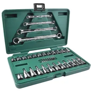 Jogo De Soquetes e Chaves E-Torx 3/8" ST09010SJ Sata -35 Pçs