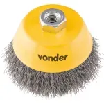 Escova Tipo Copo 6" Ondulada Com Rosca Vonder