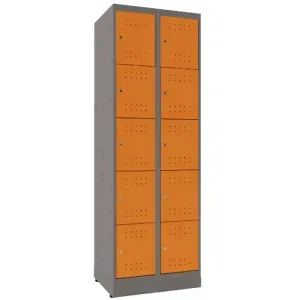 Armário Guarda Volumes 6155F Presto - Duplo 10 Portas Com Fechadura