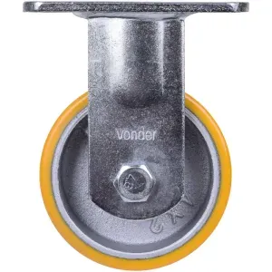 Rodízio Fixo 4" Ferro Fundido E Poliuretano Capacidade De Carga 180Kg Vonder