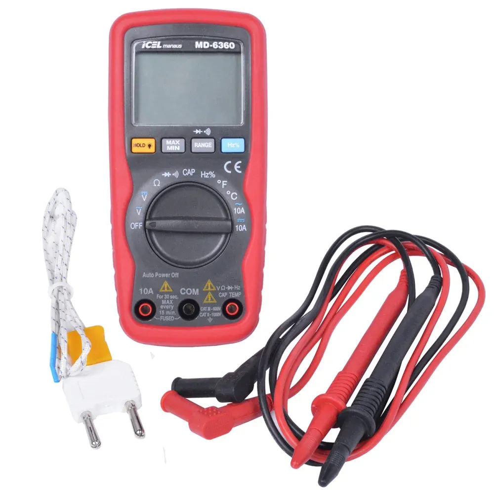 Multímetro Digital AC/DC 10A MD-6360 Icel - Ferramentas Kennedy