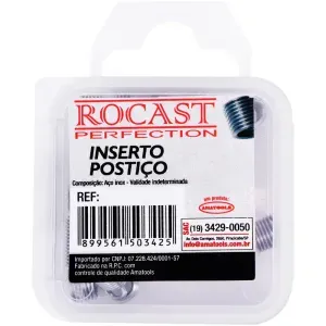 Jogo De Inserto Rosca Postiça M6 x 1 Rocast - 25 Peças