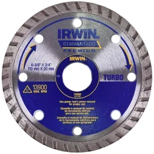 Disco Diamantado 110x20mm Turbo Seco/Úmido IW2146 Irwin