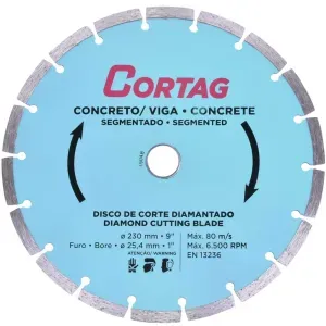 Disco De Corte Diamantado 230x25,4Mm Concreto/Viga Cortag