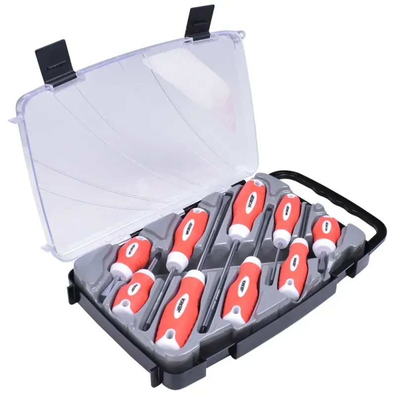 Jogo Chave Fenda e Phillips 09Pcs Emborrachada 511309 Worker