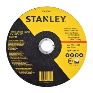 Disco de Corte Fino para Metais 7" X 1,6mm X 7/8'' Stanley