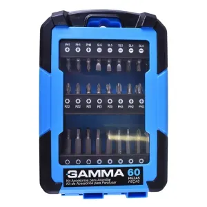 Kit De Ponteiras 60 Peças Com Adaptador G19526AC Gamma