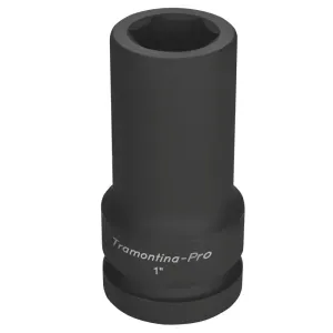 Soquete de impacto sextavado longo em aço cromo molibdênio 27 mm - Encaixe 1' Tramontina 44932027