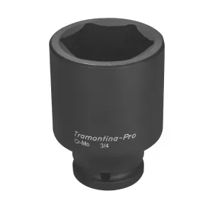 Soquete de impacto sextavado longo em aço cromo molibdênio 50 mm - Encaixe 3/4' Tramontina 44893150