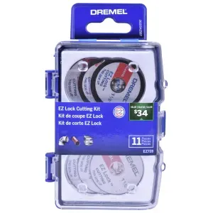 Kit Para Mini Retífica 11 Peças Para Corte Ez Lock Dremel