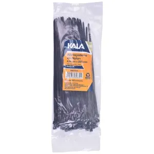 Abraçadeira de Nylon 4,8mm Preta Kala 100 Peças