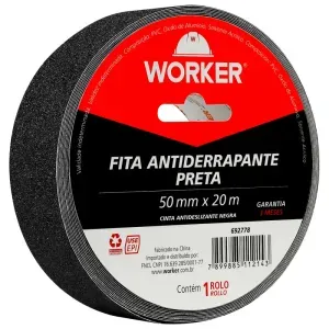 Fita Antiderrapante 50mm x 20m Preta Worker