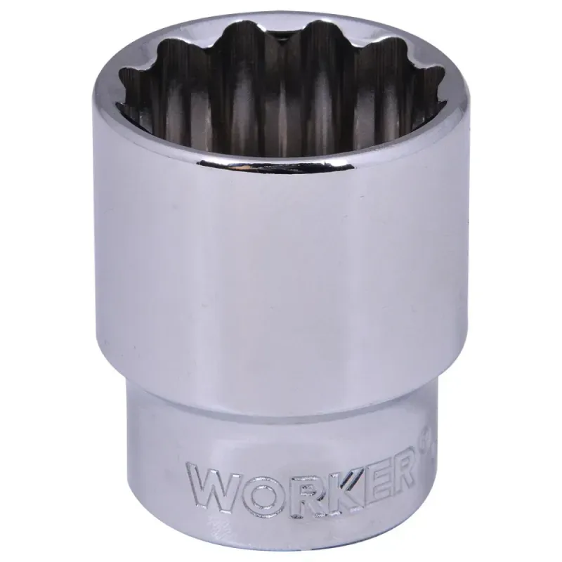 Soquete Estriado Encaixe 1/2" 27mm Worker