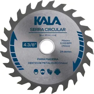 Serra Circular para Madeira 110 mm x 20mm com 24 Dentes Kala