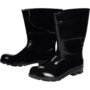 Bota Pvc Preta Cano Médio Com Forro Kala