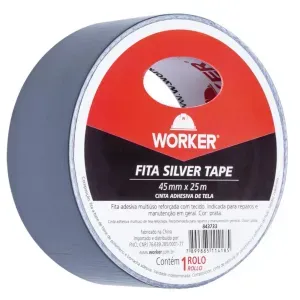 Fita Adesiva Silver Tape Multiuso 45mm x 5m Worker