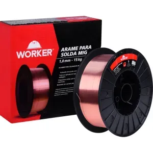 Arame de Solda Mig em Carretel de Plástico 1mm 15kg Worker