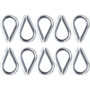 Sapatilha Galvanizada Para Cabo de Aço 1/4" 10 Peças Acerosid