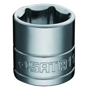 Soquete Sextavado Cromo com Encaixe de 3/8" 1/2" Sata