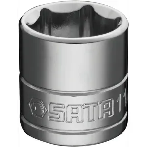 Soquete Sextavado Cromo com Encaixe de 3/8" 13/16" Sata