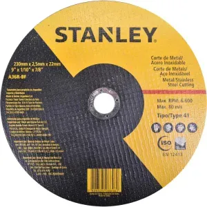 Disco Abrasivo de Corte Metal 9"x3mmx7/8" STA0412F Stanley