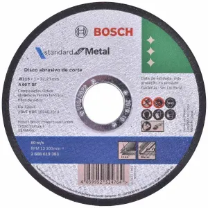 Disco de Corte 115mm X 1,0mm Standard For Metal Bosch
