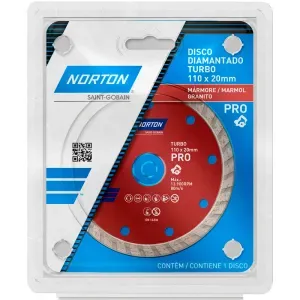 Disco Diamantado Pro Turbo para Serra Mármore 110x20mm Norton