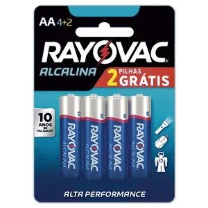 PILHA ALCALINA RAYOVAC AAA PALITO ENC 6PÇS