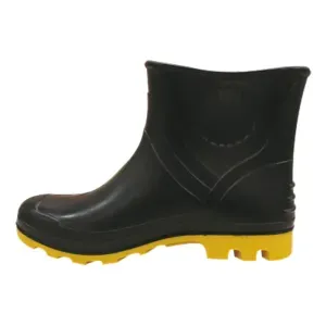 BOTA PVC PRETO/AMARELO CANO CURTO SEM FORRO GRENDENE