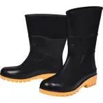 Bota PVC Preto/Amarelo N38 Cano Médio Com Forro Worker