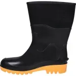 Bota PVC Preto/Amarelo N38 Cano Médio Com Forro Worker