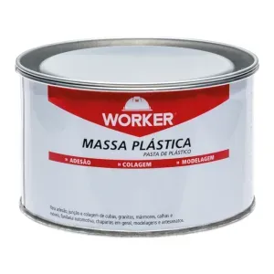 MASSA PLÁSTICA WORKER PRETA 1 KG