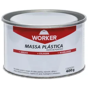 Massa Plástica Preta 400g Worker