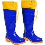 Bota PVC Azul/Amarela N36 Cano Longo Com Polaina Worker