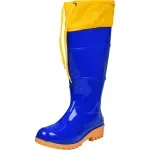 Bota PVC Azul/Amarela N36 Cano Longo Com Polaina Worker
