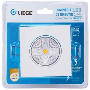 Luminária de Embutir Quadrada 65Im 3000k 5W 240V Liege