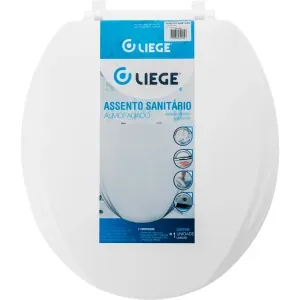 Assento Sanitário de Plástico Almofadado Branco Liege