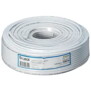 Cabo Coaxial Série 59 67% 100m Branco Liege