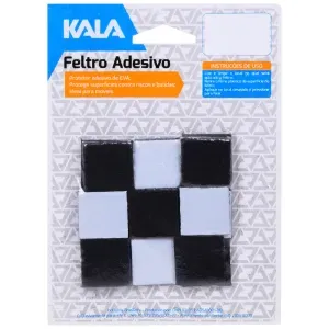 Feltro Adesivado 25x25mm Carpete Kala Cartela com 16 Peças