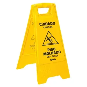 CAVALETE DE SINALIZAÇÃO CUIDADO PISO MOLHADO KALA