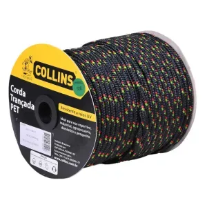 Corda Pet Trançada Preta em Carretel 8mmx228m Collins