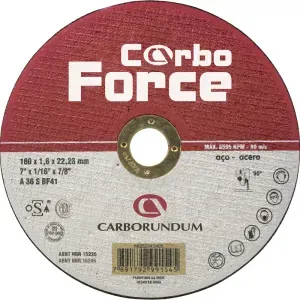 DISCO CORTE FINO AÇO CARBORUNDUM 115X1,6X22,23 CARBO