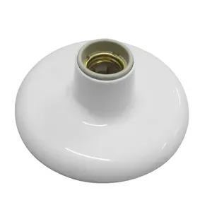 Plafon com Receptáculo de Porcelana E27 100W 250V Preto Ilumi
