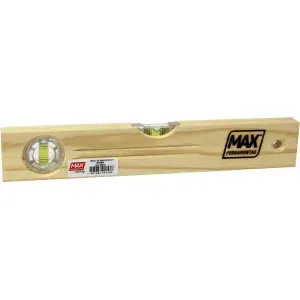 NÍVEL MADEIRA MAX METALÚRGICA S/VERNIZ 12" 30,4CM