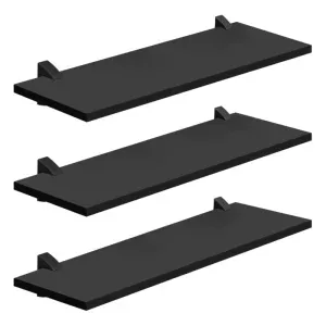 Kit Prateleira Preto 3 Peças 20x60cm Prat-K Utilidades
