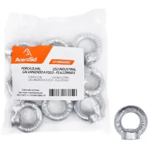 Porca Olhal 10mm 10 Peças Acerosid