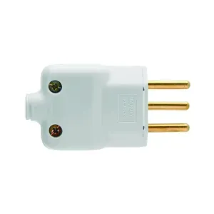 Plugue Macho 3 Pinos Prensa Cabo 10A Branco Ilumi