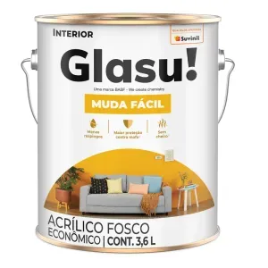 Tinta Acrílica Muda Fácil Fosco Amarelo Canário 3,6L Glasu!