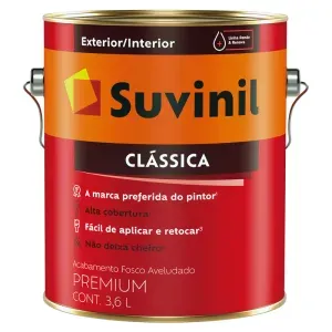 Tinta Acrílica Clássica Fosco Branca 3,6L Suvinil